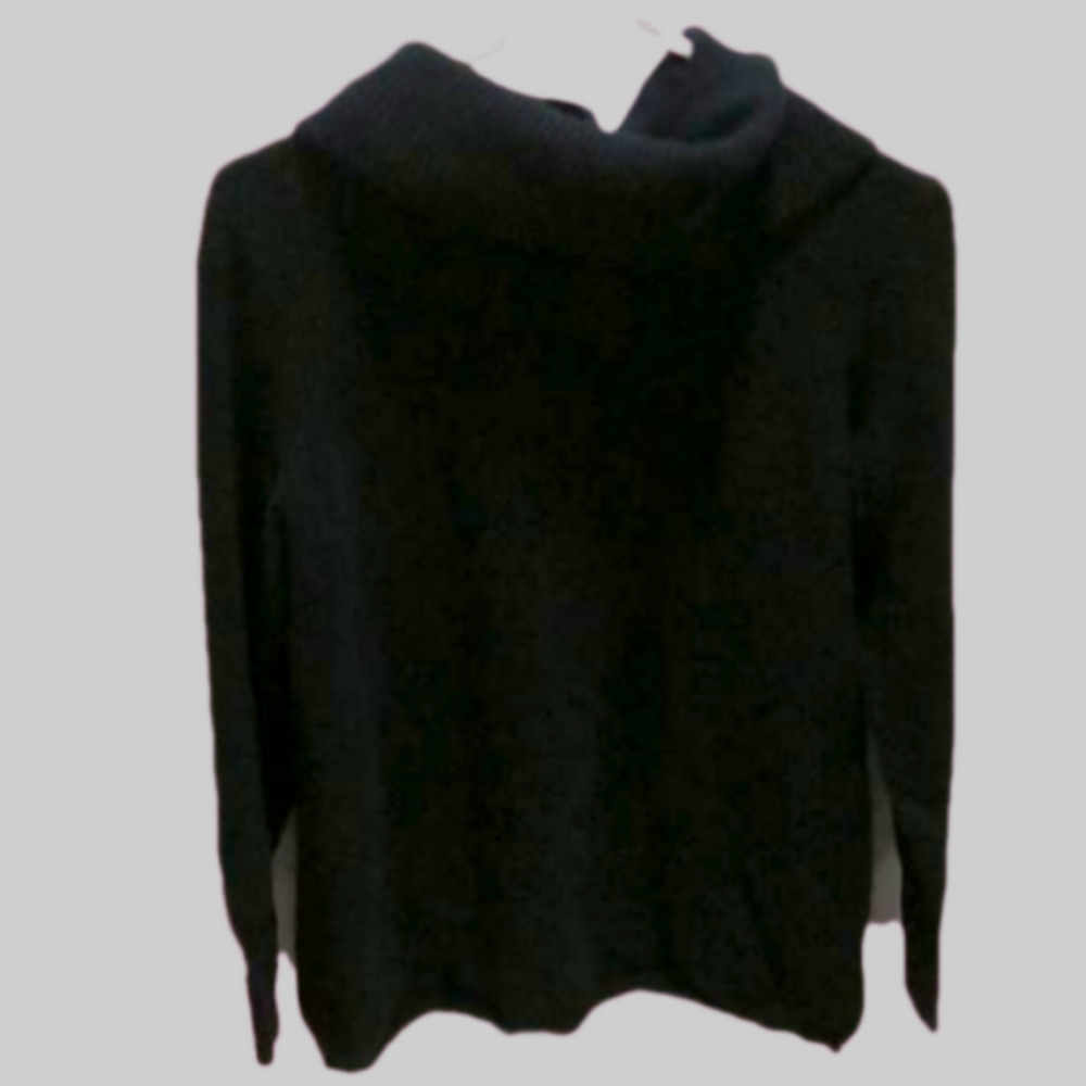 TALBOTS PURE CASHMERE, ALL BLACK SIZE MEDIUM 3/4 SLEEVES SUPER SOFT - Picture 3 of 3